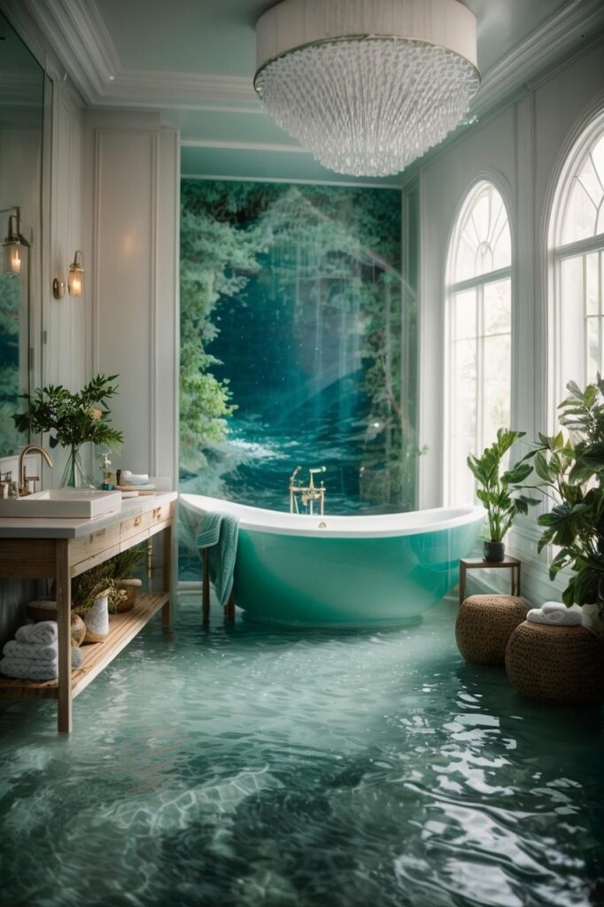 bathroom, tub, nature, indoors, bath, bathe, water, clean